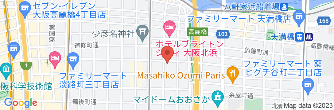 ホテルVINE大阪北浜の地図
