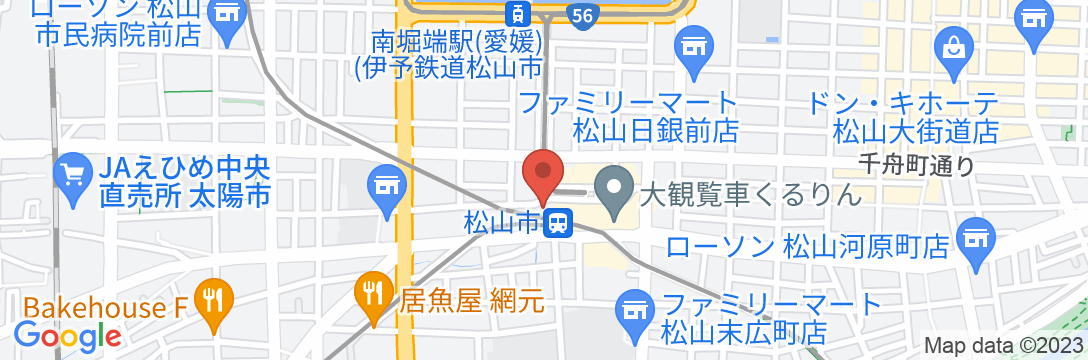 レフ松山市駅 by ベッセルホテルズ|REF松山市駅|サウナ付大浴場(松山市駅隣接)の地図