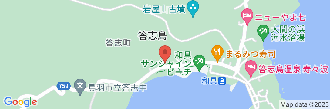 答志島温泉 波音の宿 中村屋 の地図