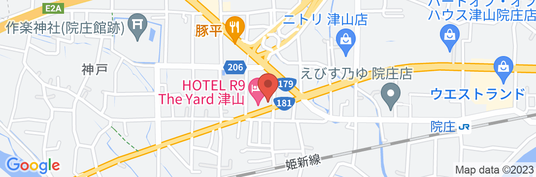 HOTEL R9 The Yard 津山の地図