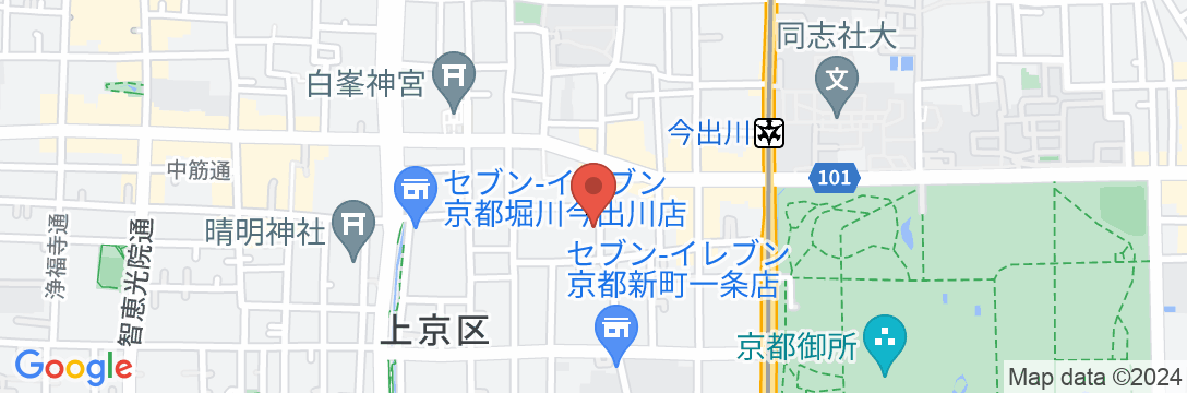 京町家ゲストハウスかみわたりの地図