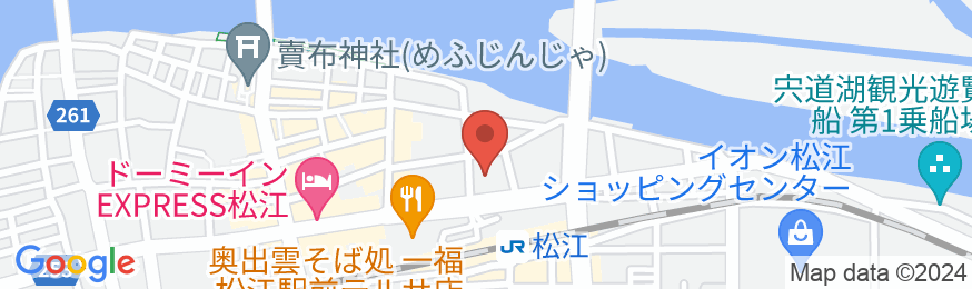 グリーンリッチホテル松江駅Across 人工温泉・二股湯の華の地図