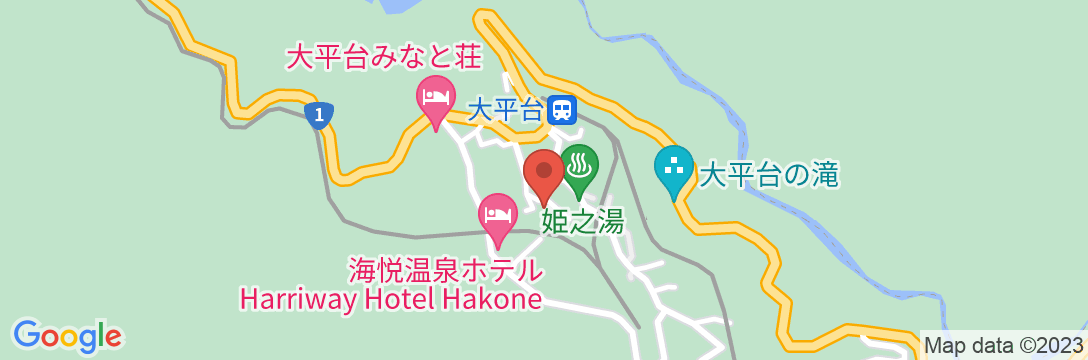 箱根大平台温泉 湯の花の地図