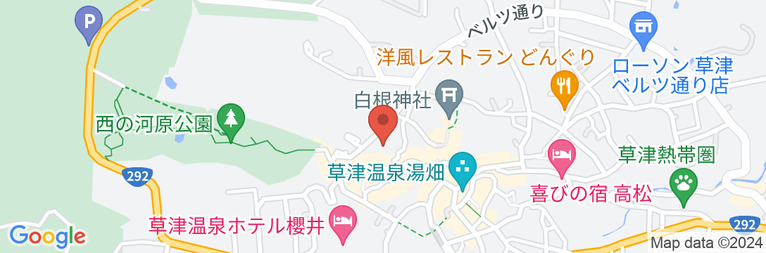 亀の井ホテル 草津湯畑の地図