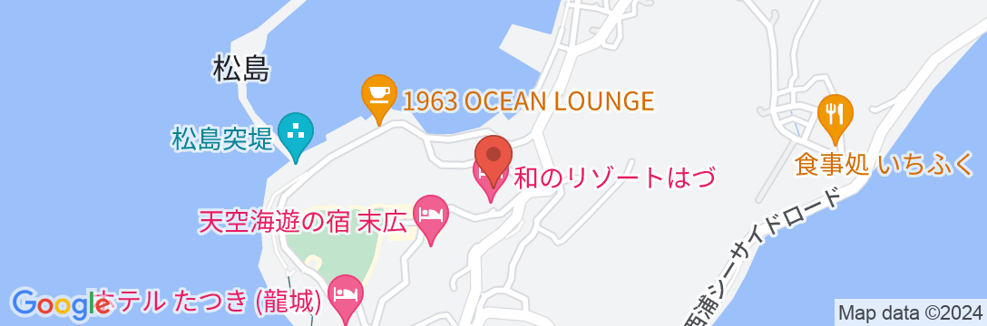 西浦温泉 和のリゾート はづの地図