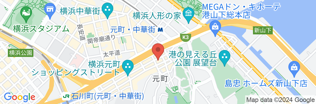 bnb+ 横浜元町店の地図