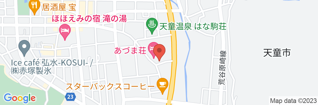 天童温泉 松伯亭 あづま荘の地図