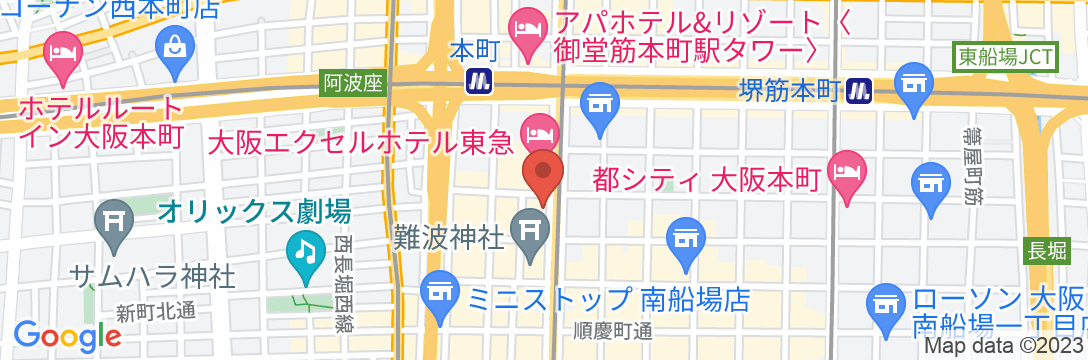 ホリデイ・インエクスプレス大阪シティセンター御堂筋の地図