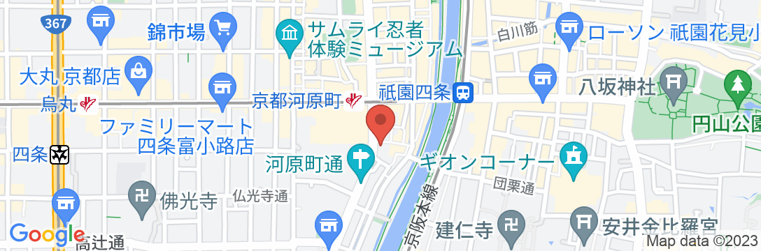 四条河原町温泉 空庭テラス京都 別邸の地図