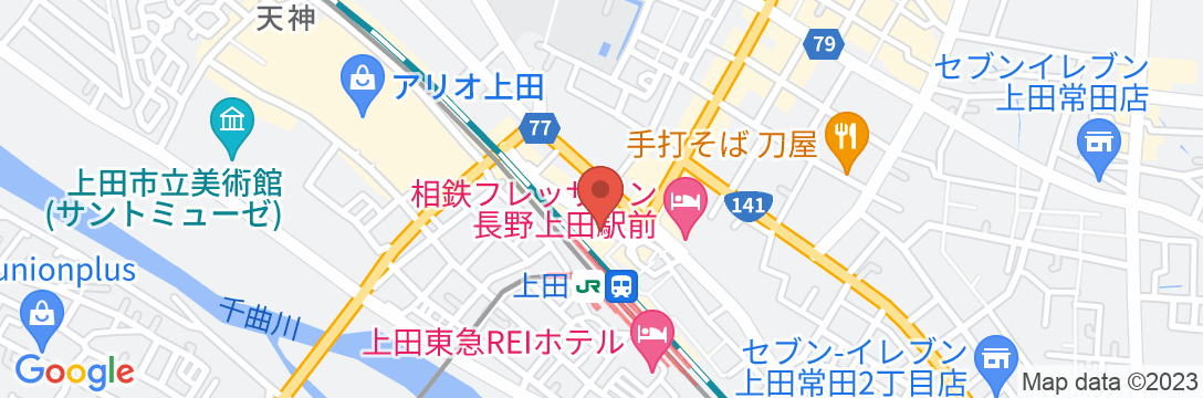 上田プラザホテル天神の地図