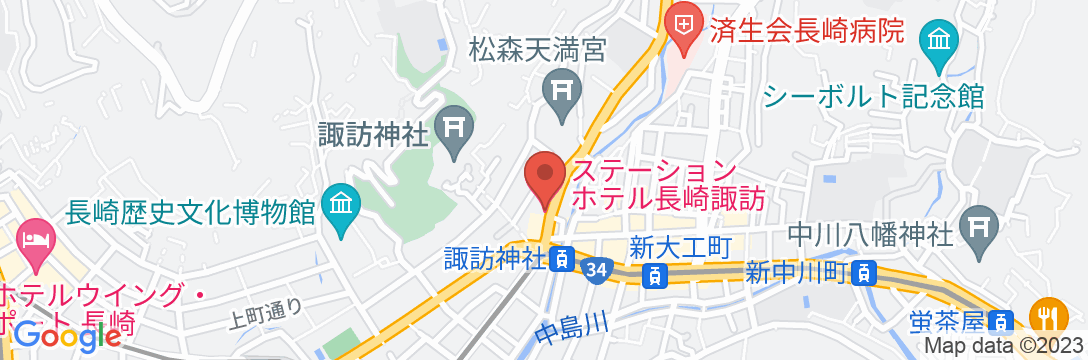 ステーションホテル長崎諏訪の地図