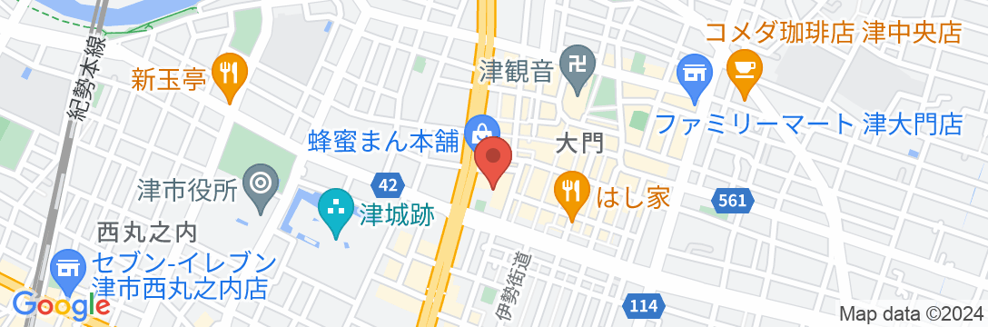 Hotel 津 Center Palace(ホテル津センターパレス)の地図