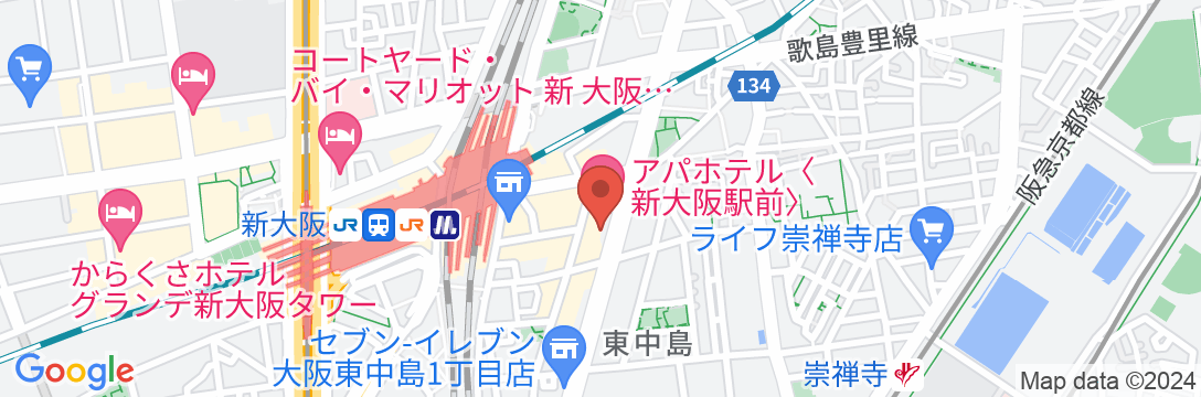 Minn新大阪の地図