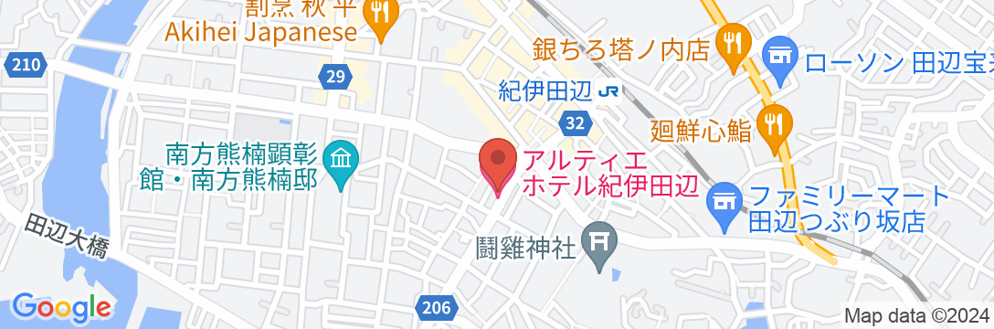 アルティエホテル紀伊田辺の地図