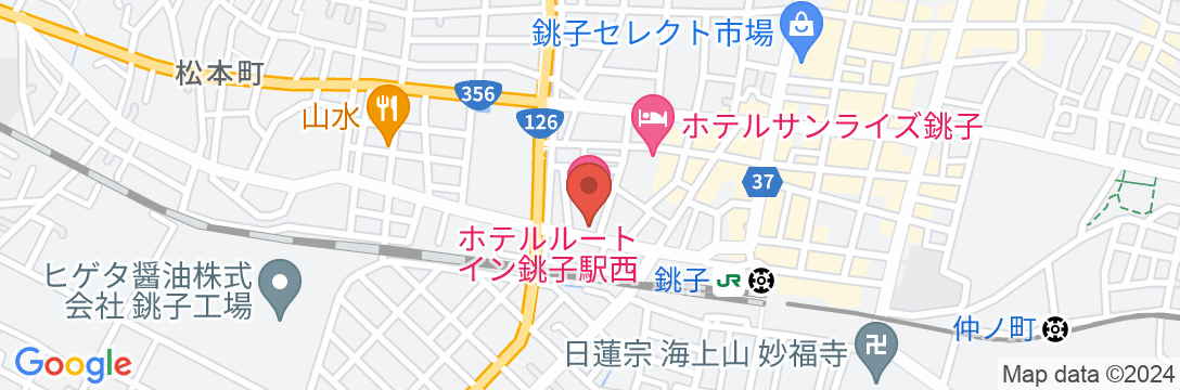 犬吠埼温泉 黒潮の湯 ホテルルートイン銚子駅西の地図