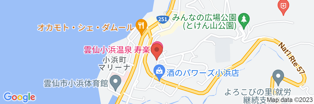 雲仙小浜温泉 寿楽-JURAKU-の地図