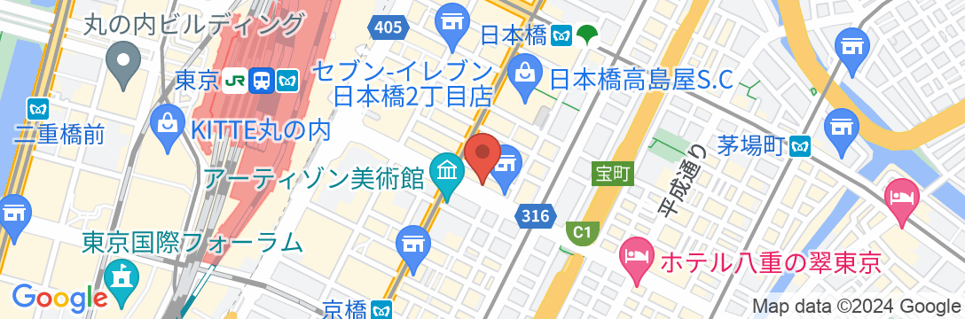 からくさホテルカラーズ東京八重洲の地図