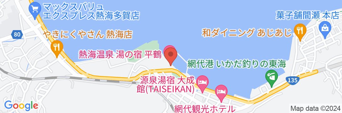 熱海温泉 湯の宿 平鶴(ひらつる)の地図