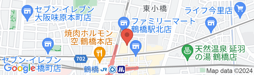 5LDK貸切戸建,飲食街、鶴橋駅徒歩2分、難波まで3駅/民泊【Vacation STAY提供】の地図