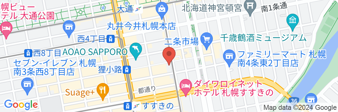 ヴィアインプライム札幌大通<鈴蘭の湯>(JR西日本グループ)の地図