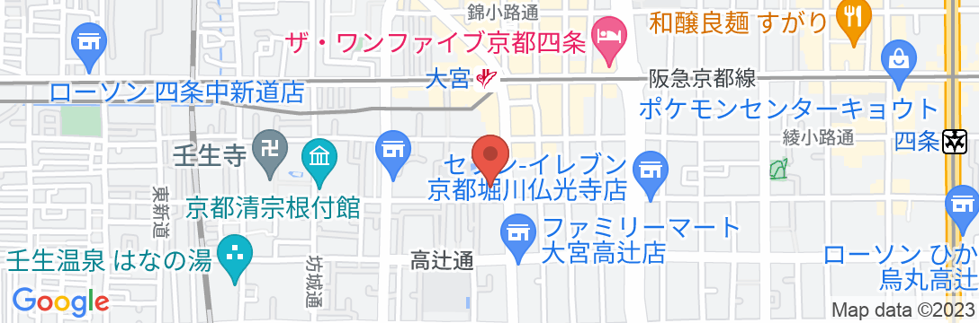 ホテルメルディア京都四条大宮の地図