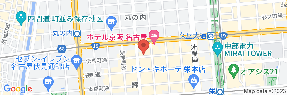 トラべロッジ名古屋栄の地図