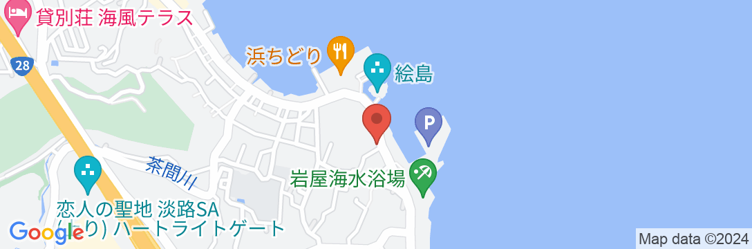 岩屋温泉 絵島別庭 海と森<淡路島>の地図