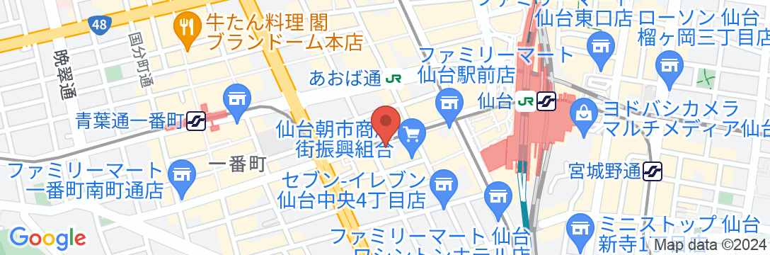KOKO HOTEL 仙台駅前 West(2023年9月28日リブランドオープン)の地図