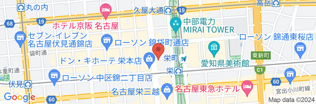 コンフォートイン名古屋栄駅前(12月20日オープン)の地図