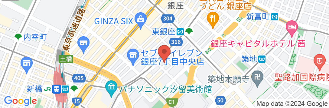 ザ ロイヤルパークホテル 銀座6丁目(2024年5月30日開業予定)の地図