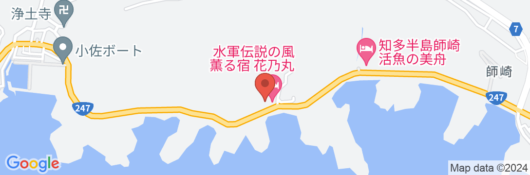 南知多温泉郷 水軍伝説の風薫る宿 花乃丸の地図