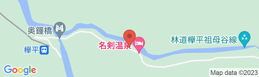 名剣温泉の地図