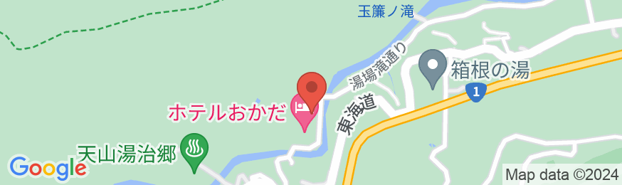 箱根湯本温泉 ホテル おかだの地図