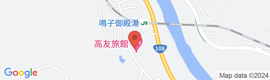 東鳴子温泉 黒湯の高友旅館の地図