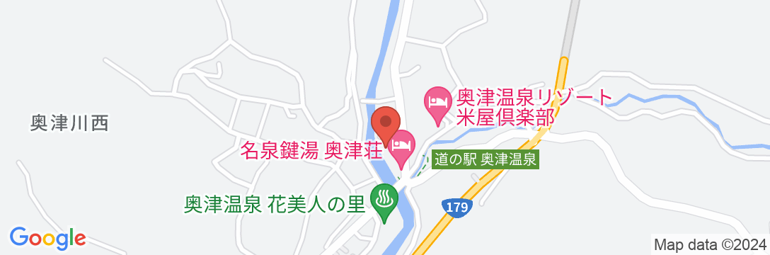 登録有形文化財の宿 奥津温泉 名泉鍵湯 奥津荘の地図