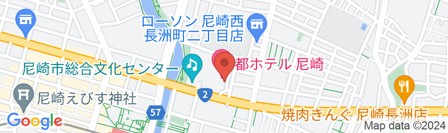 都ホテル 尼崎(旧:都ホテルニューアルカイック)の地図