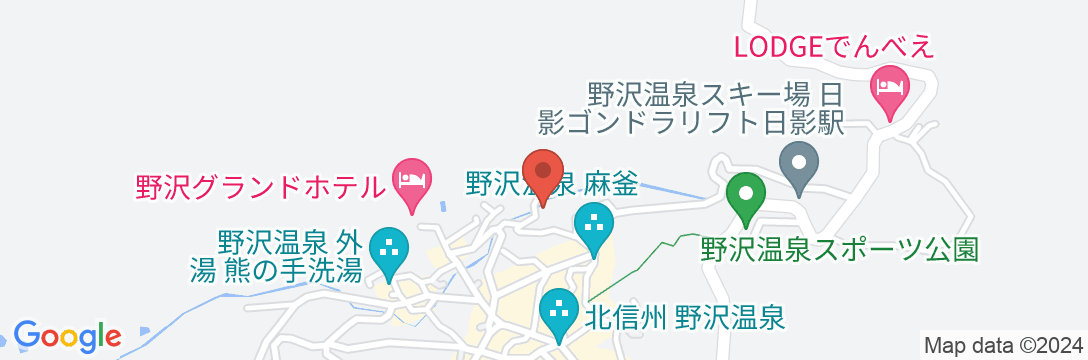 野沢温泉 信州サーモン、岩魚、鯉、鱒料理のお宿 ふぶきの地図