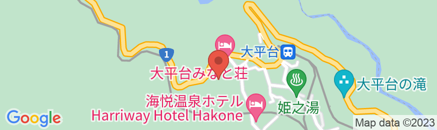 箱根大平台温泉 山水荘の地図