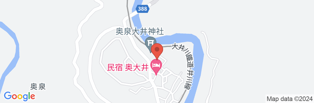 民宿 奥大井の地図