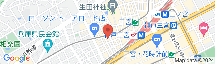 神戸サウナ&スパ(ホテルカプセルイン神戸)の地図