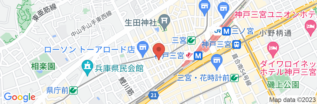 神戸サウナ&スパ(ホテルカプセルイン神戸)の地図