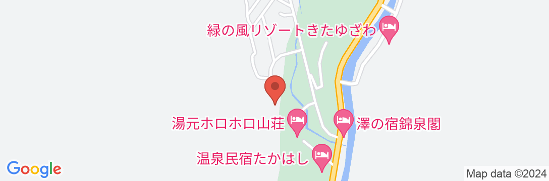 北湯沢温泉郷 湯元 ホロホロ山荘の地図