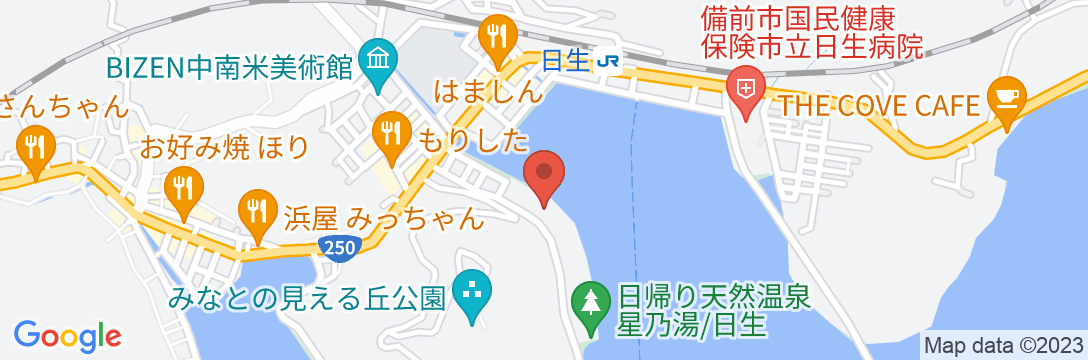 岡山日生 料理旅館 魚美味倶楽部 美晴の地図