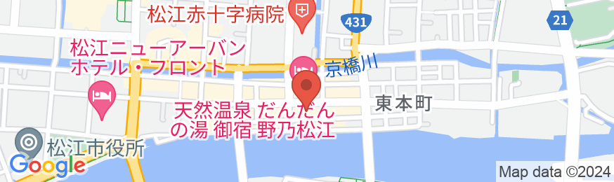 天然温泉「旅人の湯」ホテルルートイン松江の地図