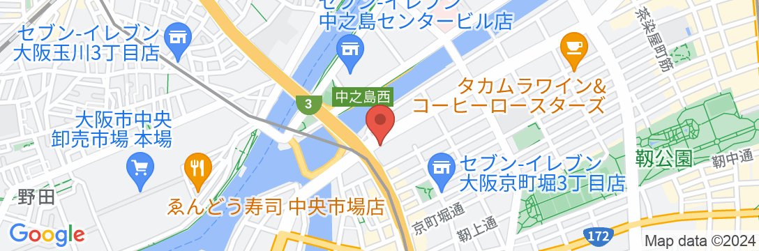 湯元「花乃井」スーパーホテル大阪天然温泉(2024年2月14日リニューアルオープン)の地図