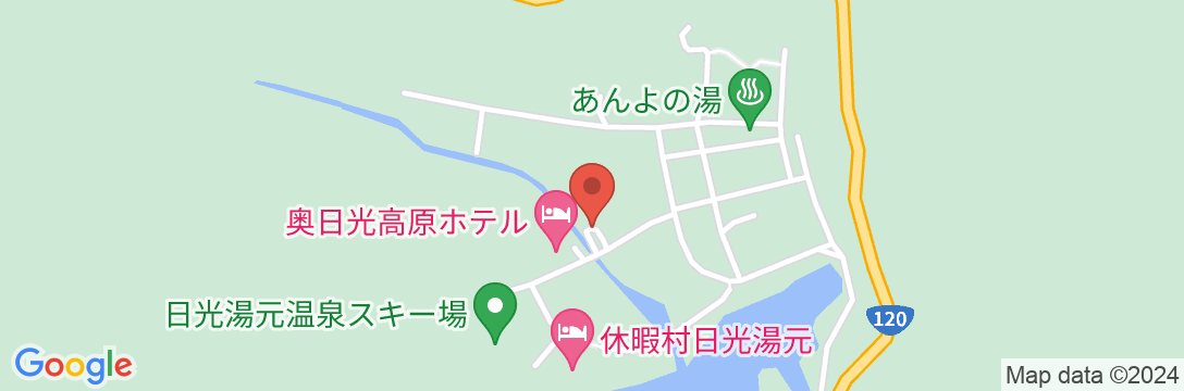 奥日光湯元温泉 奥日光小西ホテルの地図