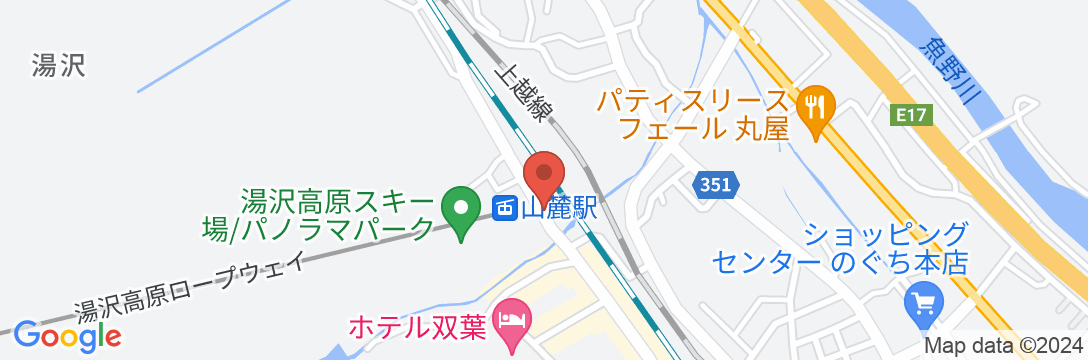 越後湯沢の温泉宿・湯沢スキーハウスの地図