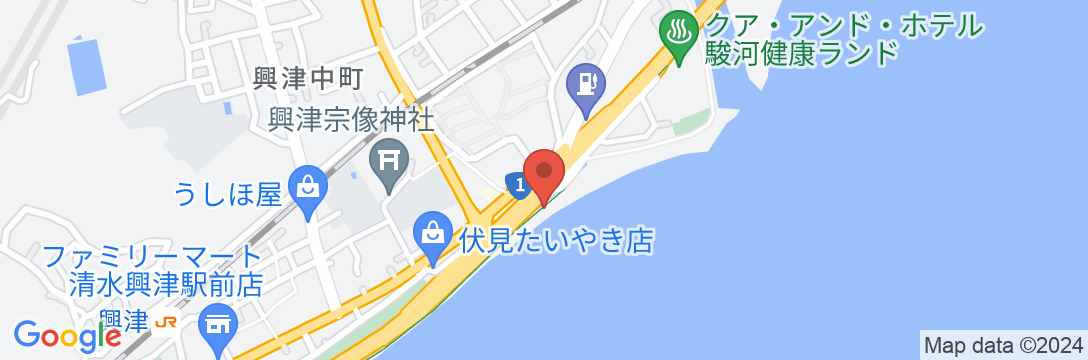 クア・アンド・ホテル 駿河健康ランドの地図
