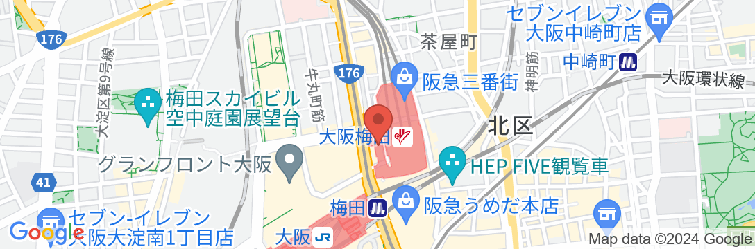 大阪新阪急ホテルの地図