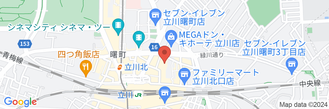 ホテルエミシア東京立川の地図